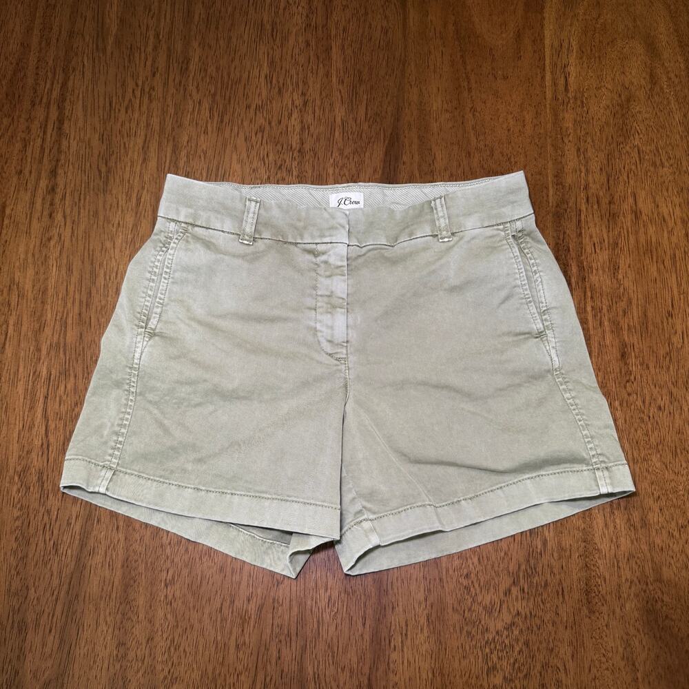 J.Crew Women’s Size 8 Sage Green Chino Shorts High Rise Cotton Casual Preppy
